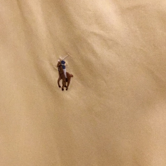 *EUC* Ralph Lauren yellow pinpoint Oxford button down shirt. Size 17 34/35. - Picture 3 of 4